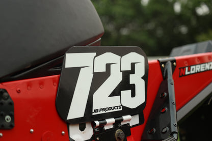 Universal Snowmobile Numberplates, angled view