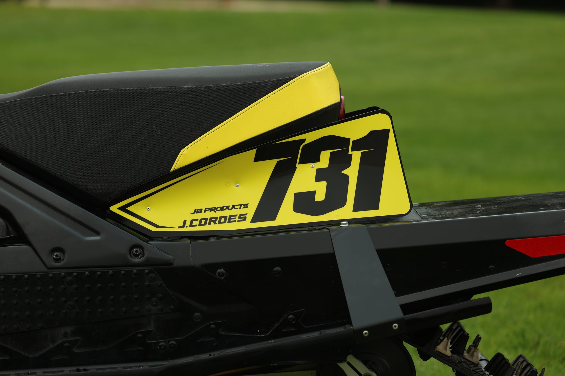 JB Products Skidoo Large Seat Numberplates, side view